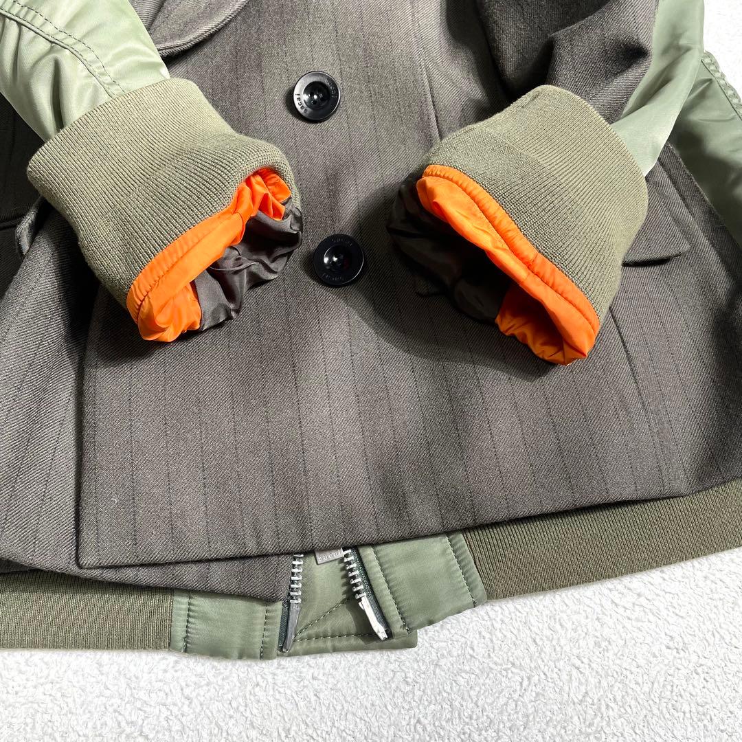 sacai ダブルブレストチョークストライプジャケット レディース サカイ