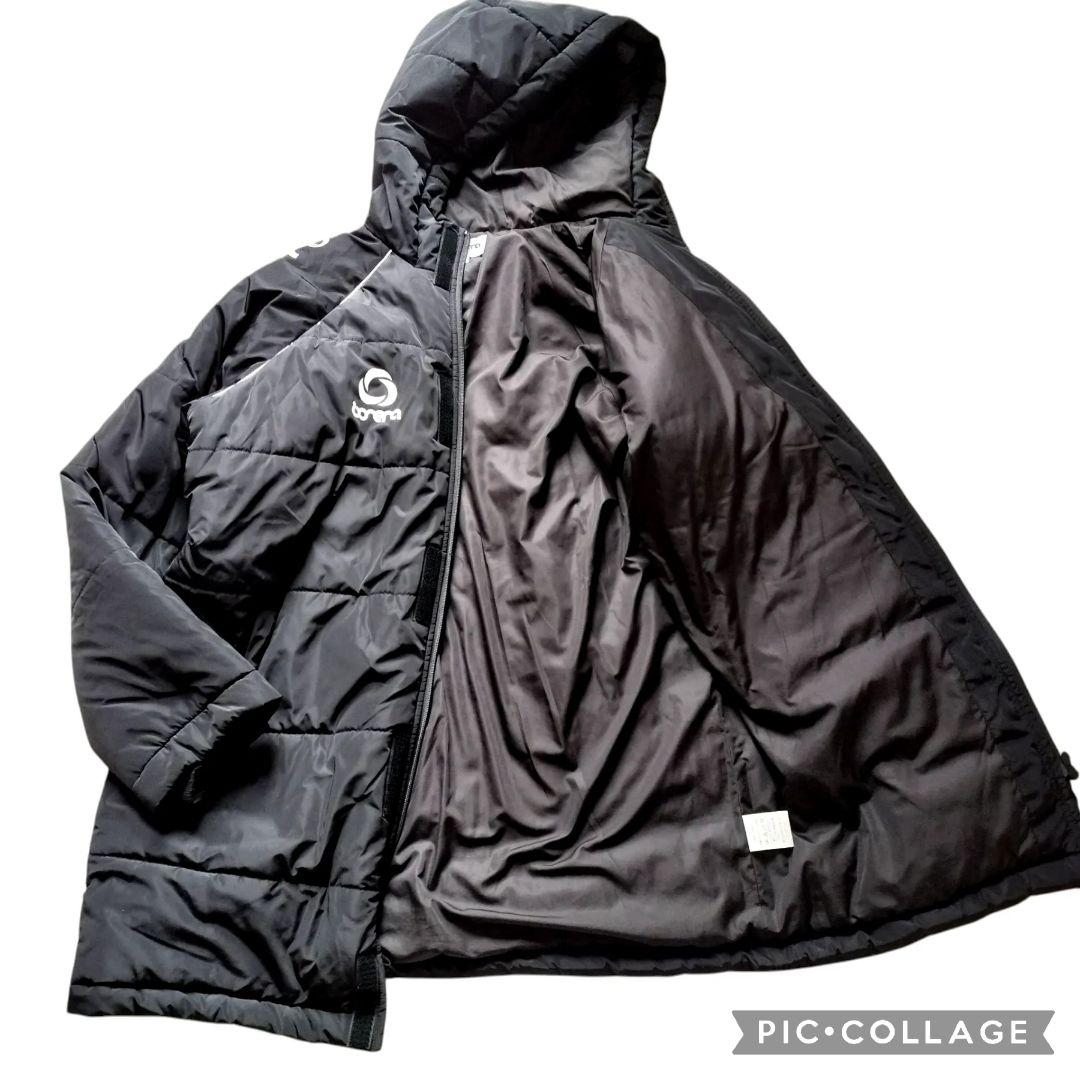 美品】ボネーラ ロングベンチコート XL 中綿 黒 BC013 防寒 サッカー