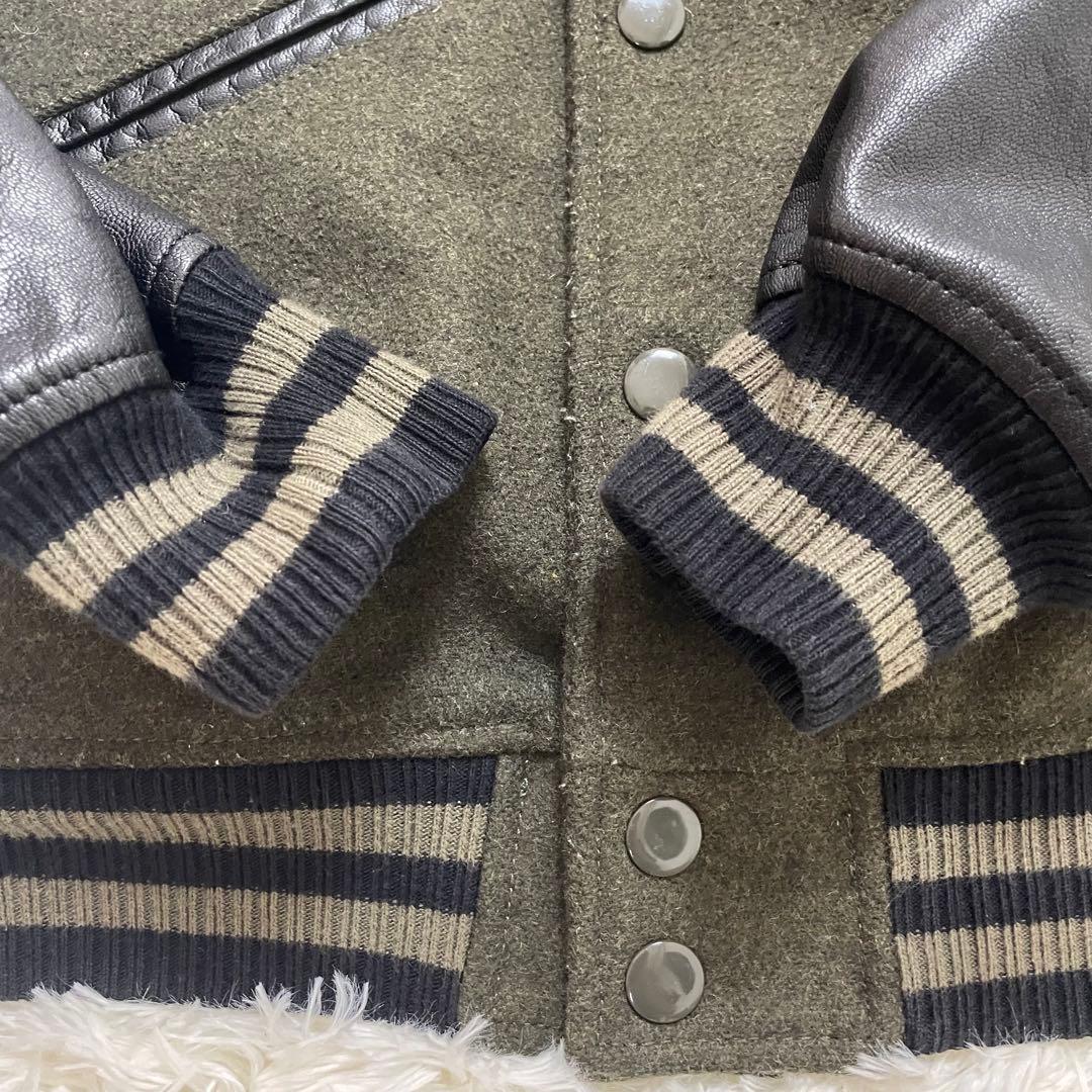 ディーゼル レザー切替 スタジャン タイガー刺繍 メルトンウール 山羊