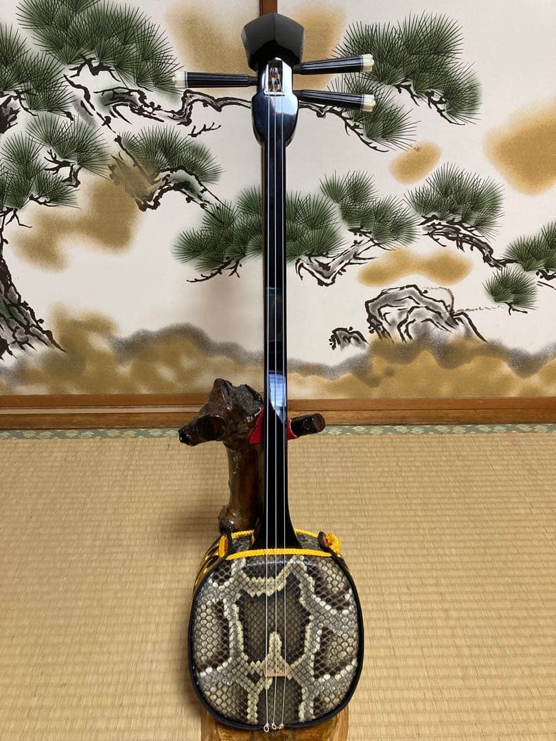 沖縄三線！貴重！知念大工型！本蛇皮！本張り！【一枚張り】②㉒ 沖縄三線！貴重！知念大工型！本蛇皮！本張り！【一枚張り】 沖縄三線！