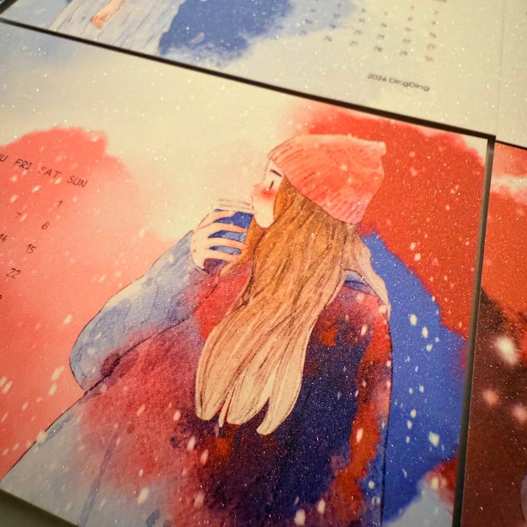 新品 DINGDING カレンダー PET霧面型抜きタイプ マスキングテープ8巻