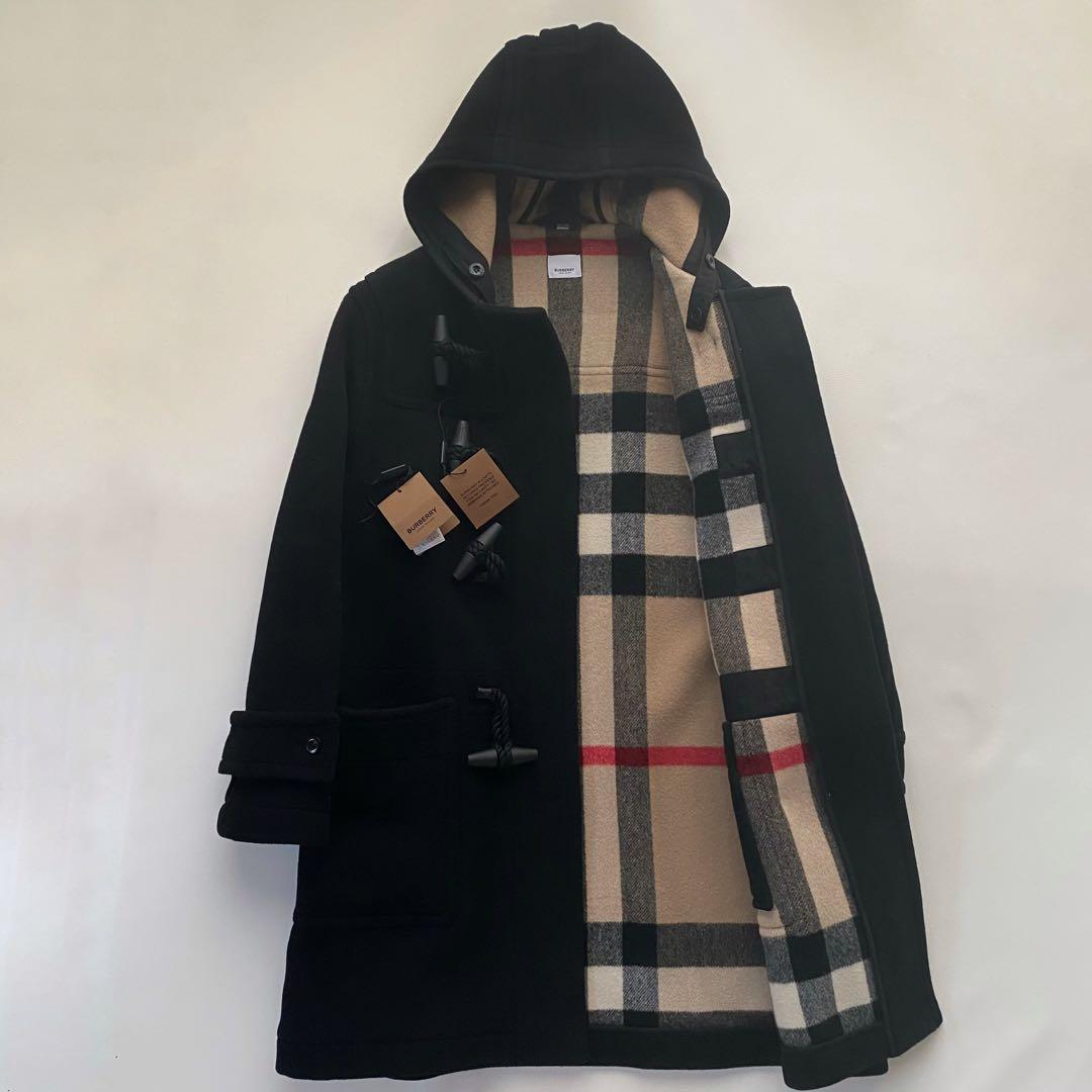 ティッシ期】 ITL52 メガチェック 立ちフード 黒 ダッフル 100cm