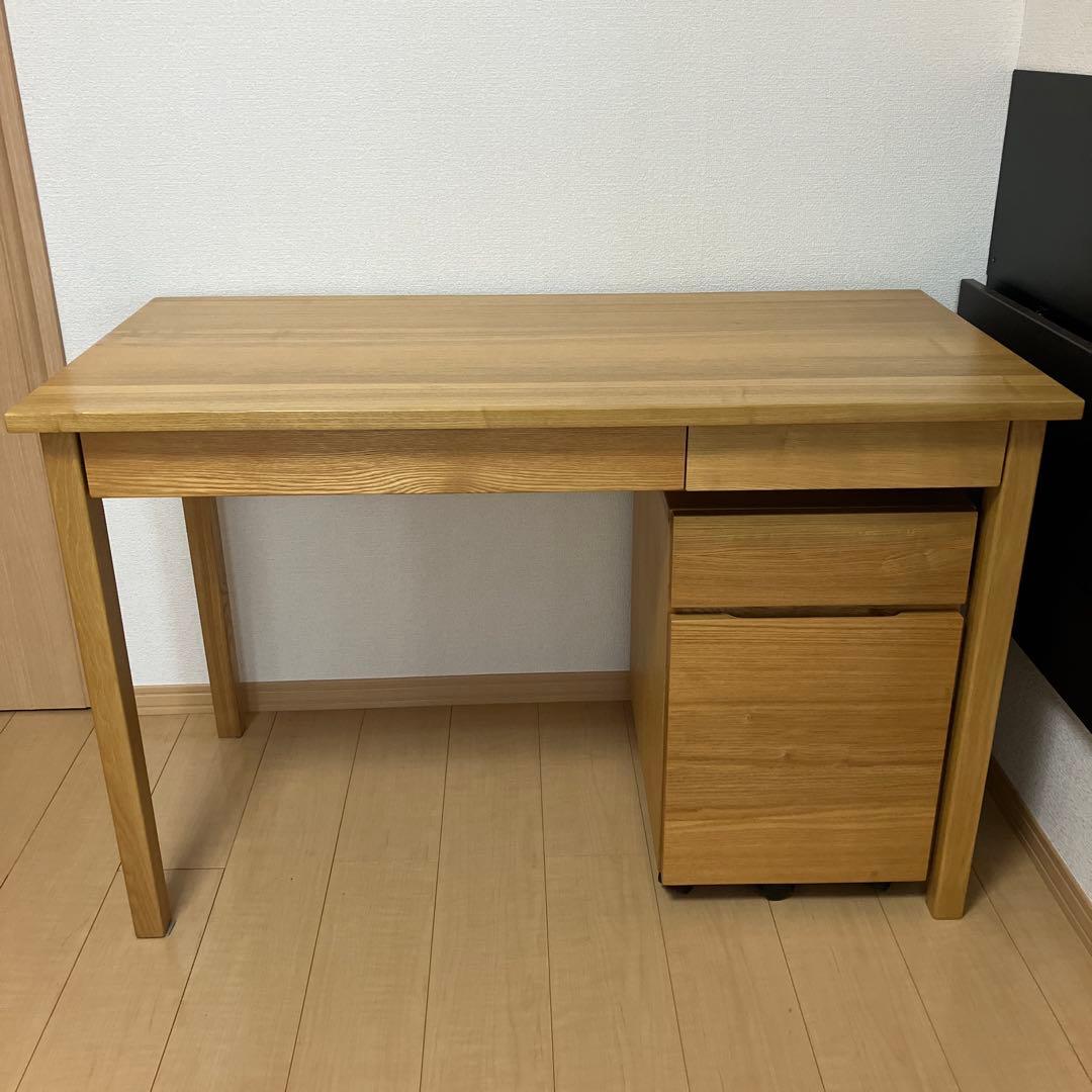 【直接お渡し】無印良品 タモ材 デスク/キャビネットセット　勉強机　中古 2026年最新】無印 タモ材 デスクの人気アイテム - メルカリ