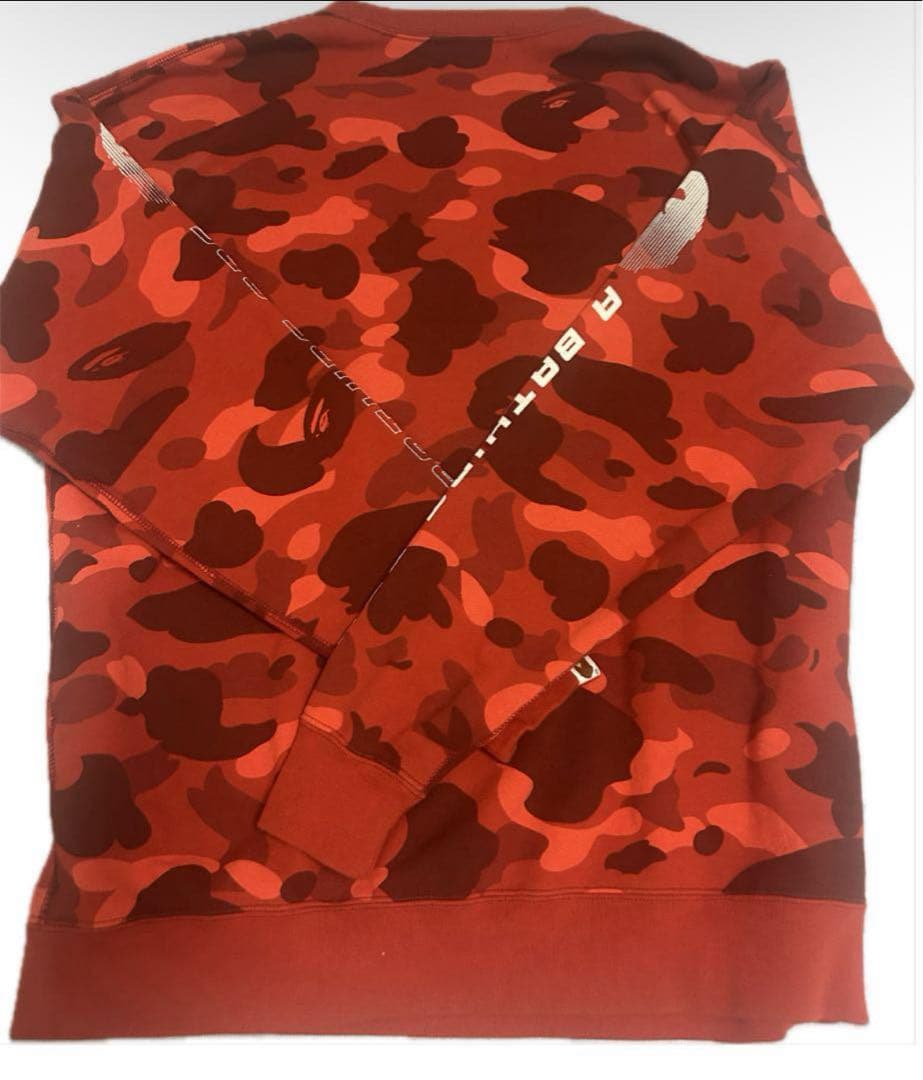 A BATHING APE BAPE スウェット カモフラ レッド 赤 迷彩