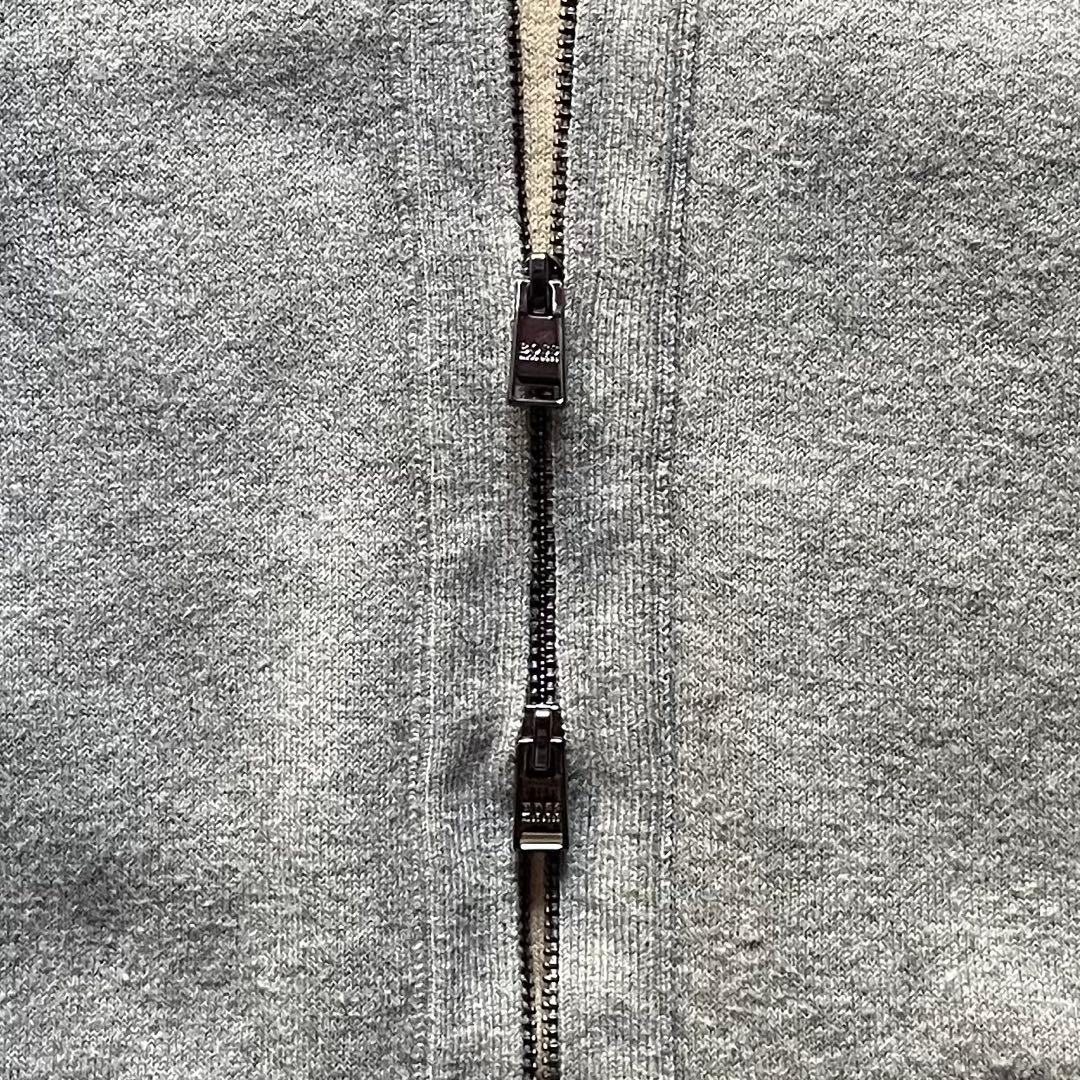 HUGO BOSS ドライバーズニット ダブルジップ ウール混 XL グレー