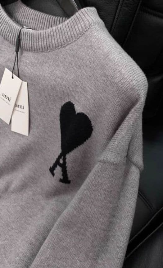 AMI PARIS グレー ハート刺繍 ニットセーター 男女兼用 M11 - メルカリ