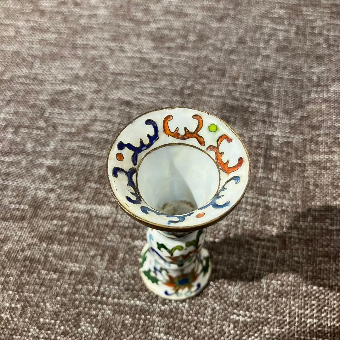 七宝焼 琺瑯 尊式 古藝斎蔵 奈良 蔵出し 骨董 古玩 有線七宝 古七宝