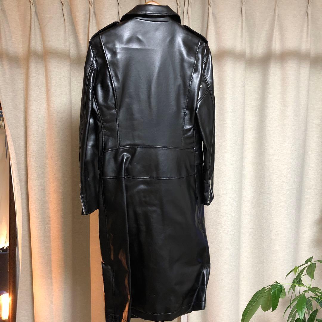 レア ブラックコムデギャルソン ロングライダース フェイクレザー
