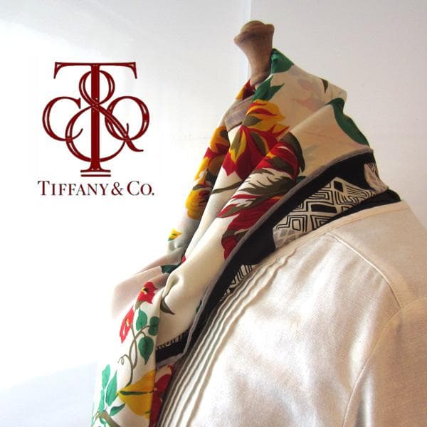 ゆ*ょ様 美品 TIFFANY&Co.／ティファニー☆ 花柄プリント 大判スカー