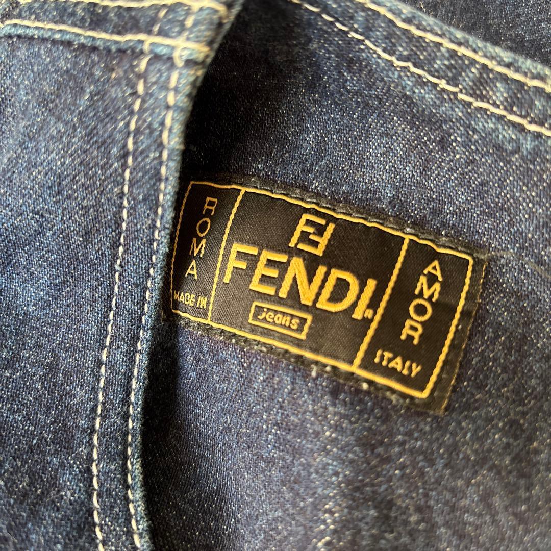 《美品》FENDI インディゴデニム ノースリーブワンピース