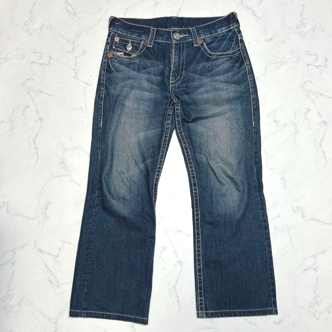 トゥルーレリジョン レインボーステッチ ブーツカット 34 BILLY デニム