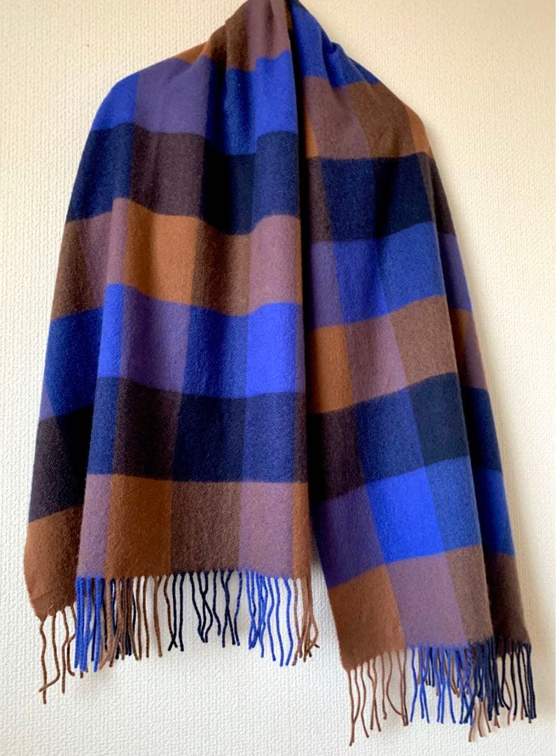 PLSTプラステカシミア100％ 大判ストール マフラー チェック柄 PLST(プラステ)公式 | チェックカシミヤマフラー