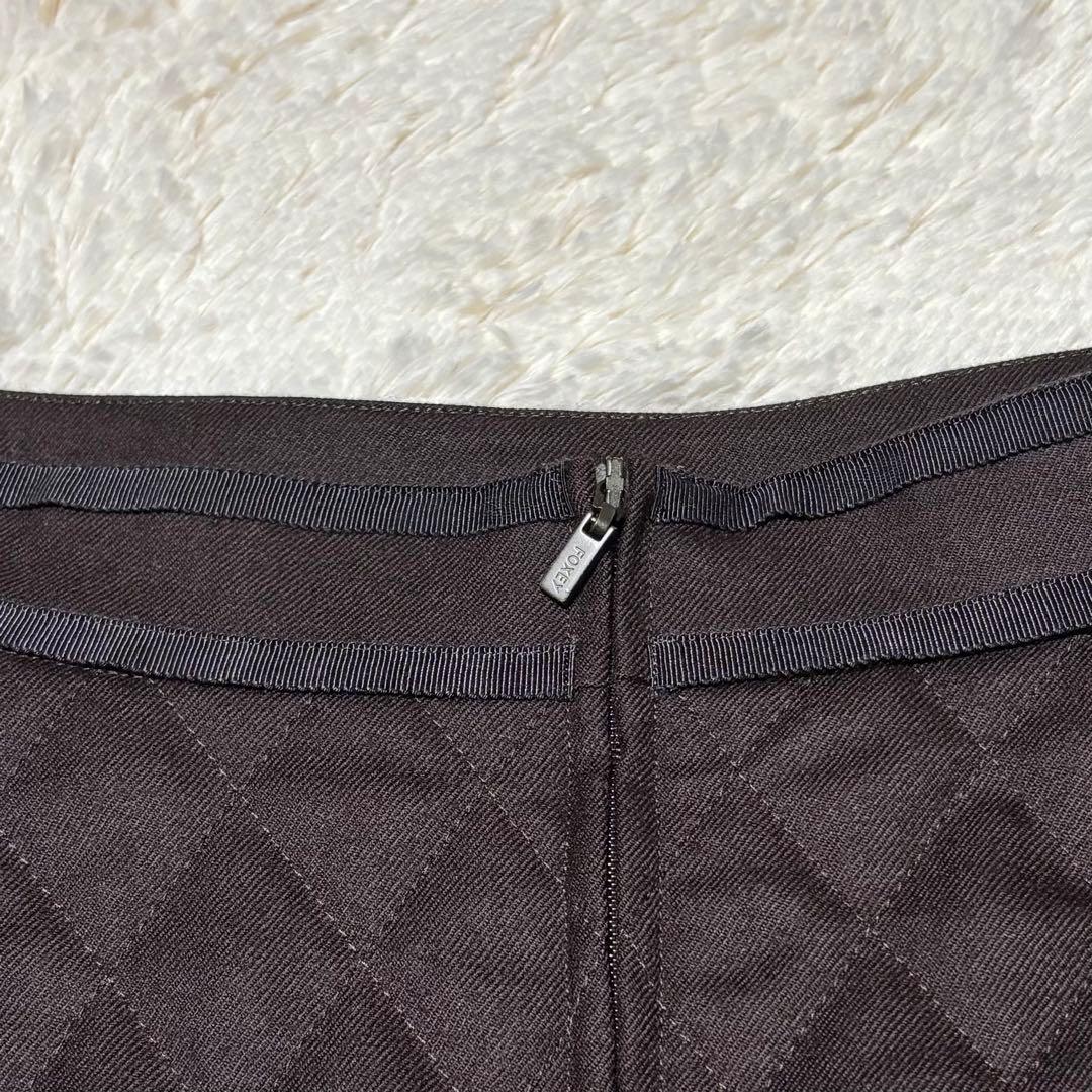 FOXEY フォクシー キルティングスカート クロスリリー 42