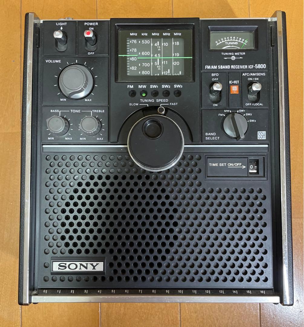 ジャンク品 SONY BCLラジオ スカイセンサー 5800 ACアダプター付き