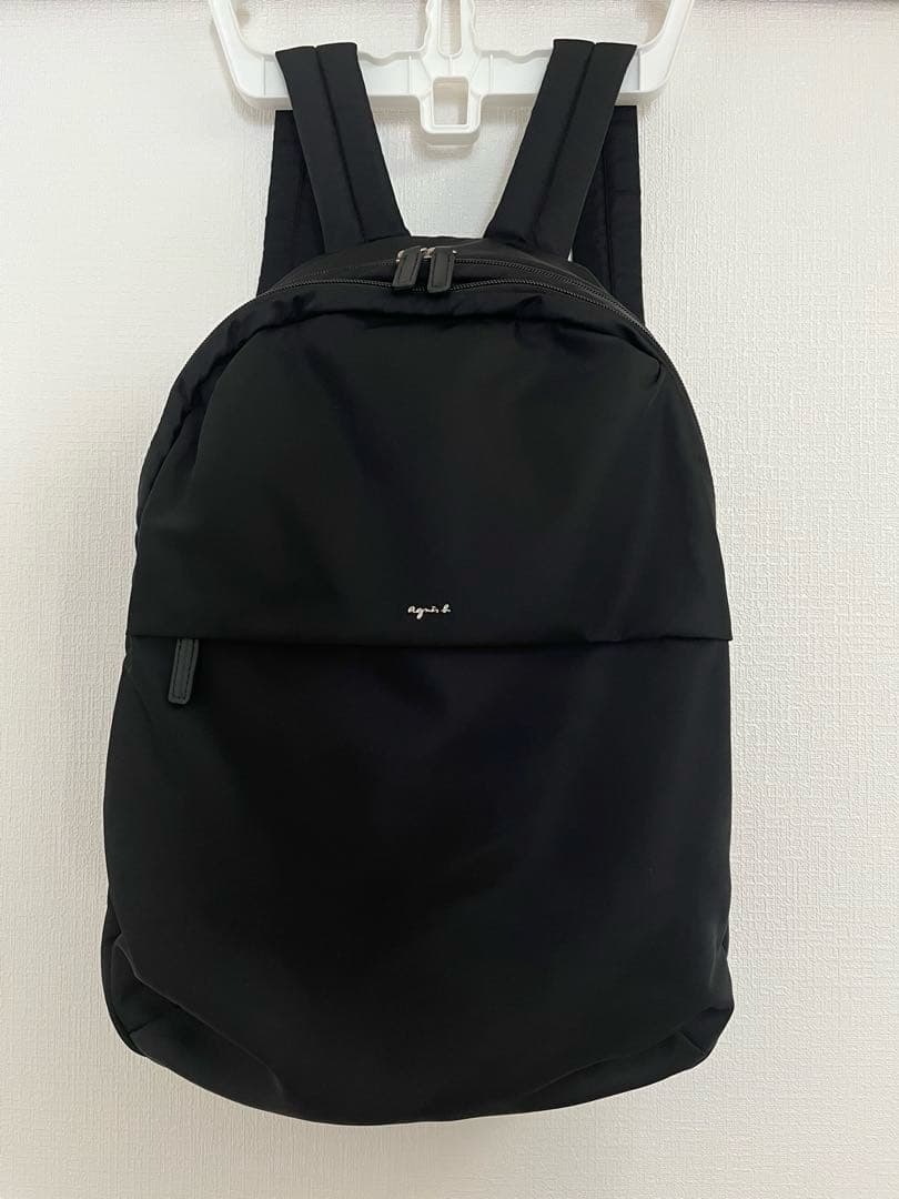 【美品】バックパック agnes b. アニエスベー リュック 黒 ブラック アニエスベー】使い勝手抜群！ナイロン バックパック (Agnes b/バック