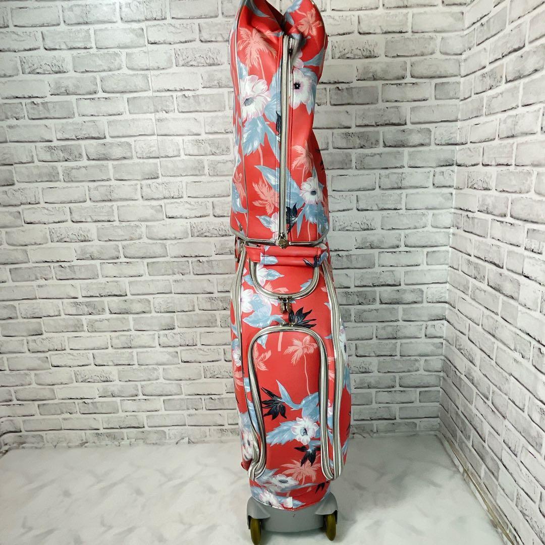 Kiss on the green キャディバッグ キャスター付き 花柄 ゴルフ 公式