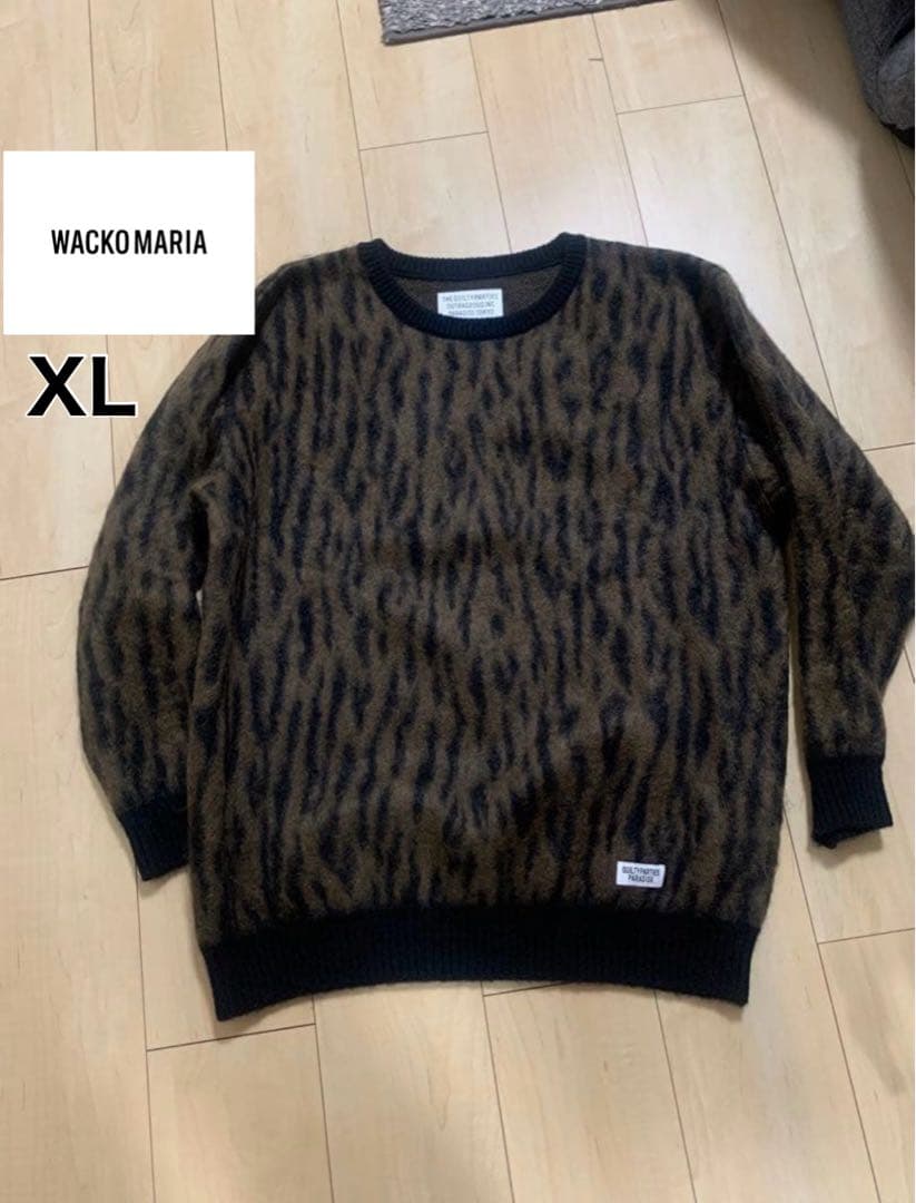 WACKO MARIA レオパード柄 ニット XL WACKO MARIA（ワコマリア） 23AW LEOPARD KNIT POLO SHIRT レオパード