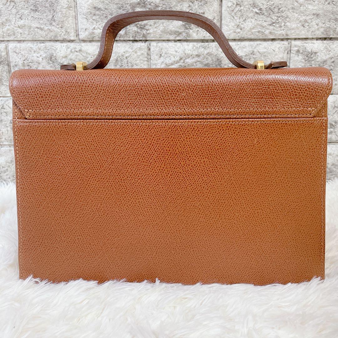 美品 ロンシャン オールレザー 本革 2way ハンドバッグ ゴールドロゴ