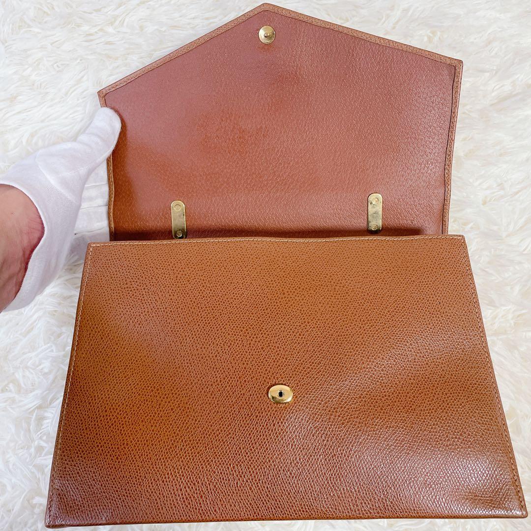 美品 ロンシャン オールレザー 本革 2way ハンドバッグ ゴールドロゴ