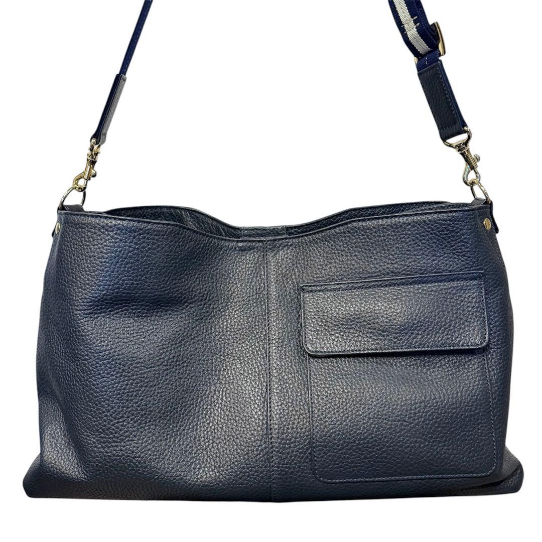 美品】 ATAO エルヴィ 本革 ネイビー 2way ショルダーバッグ A4 - メルカリ