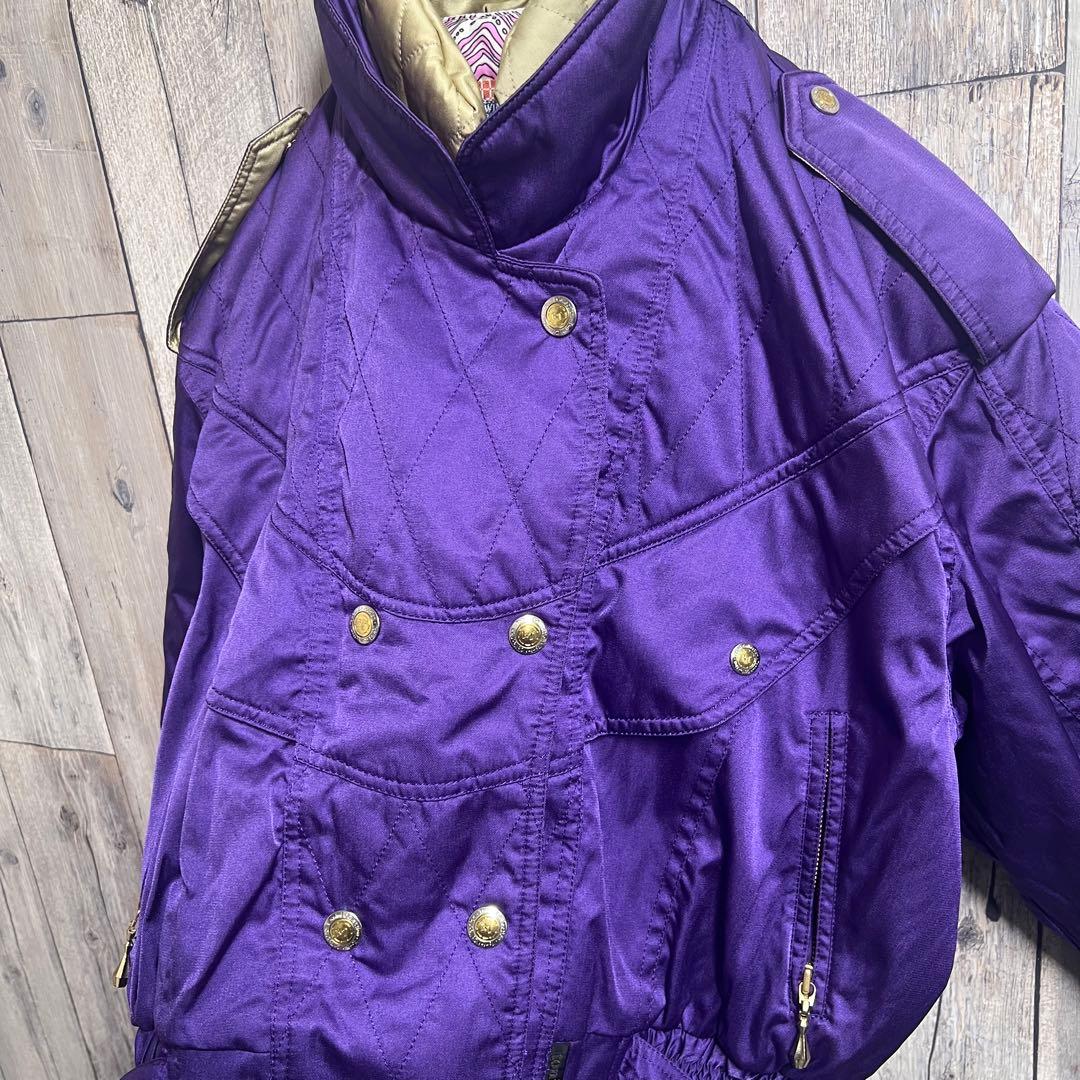 美品 レトロ スキーウェア セットアップ 紫 黒 LLサイズ - メルカリ