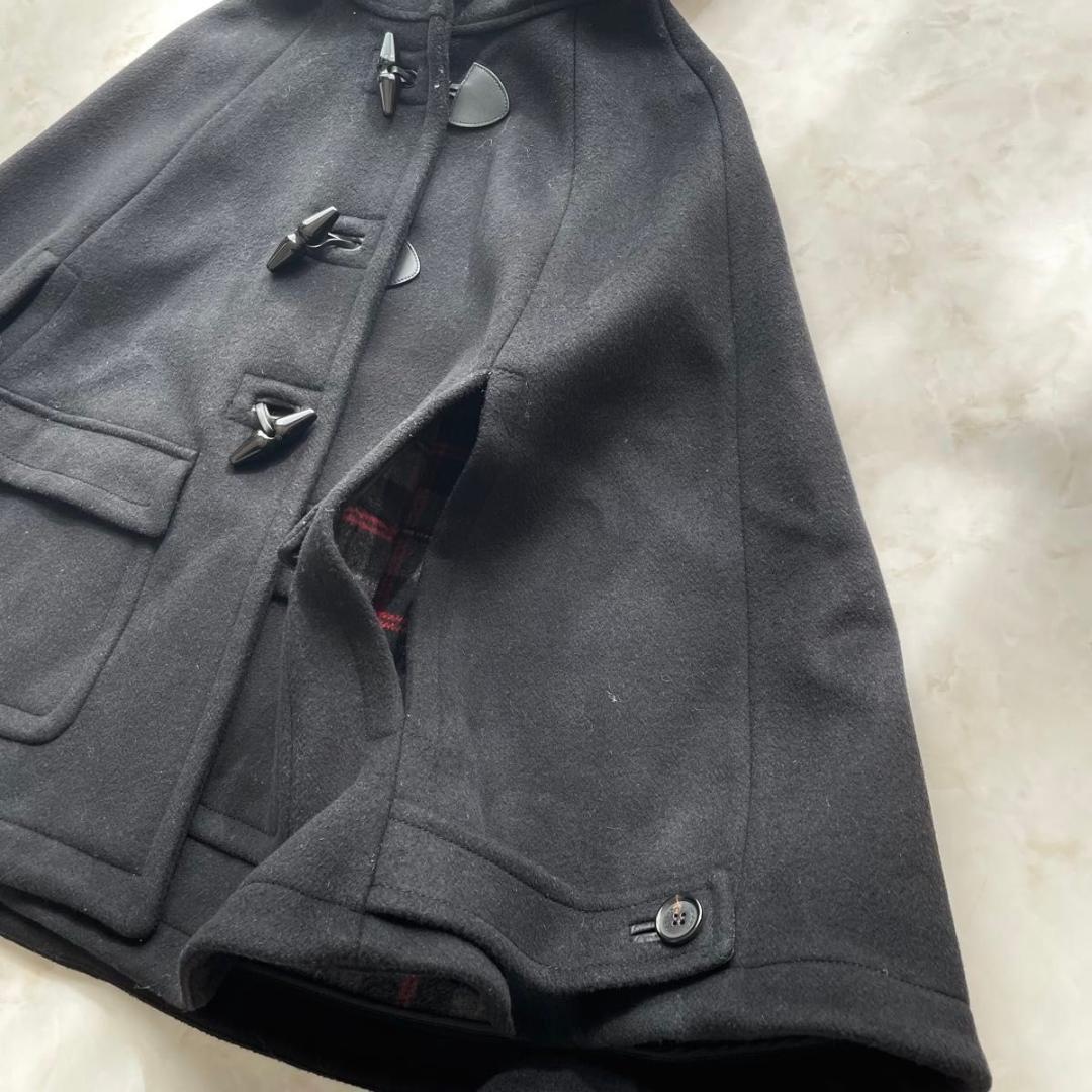 未使用級】PRADA ポンチョ マント ダッフルコート チェック柄 38 M