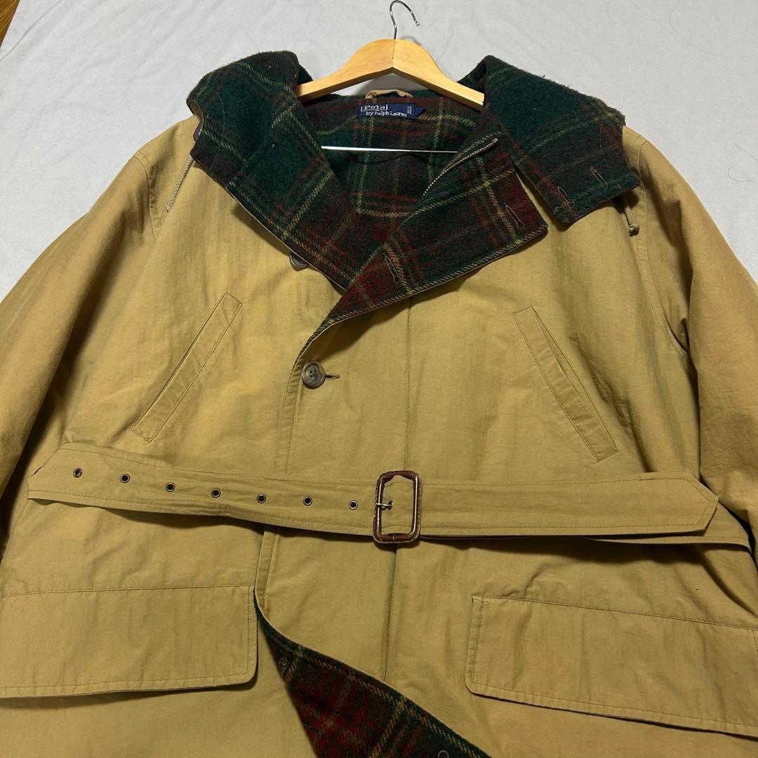 超希少 90s ポロラルフローレン 一枚袖 フーテッドコート ウール