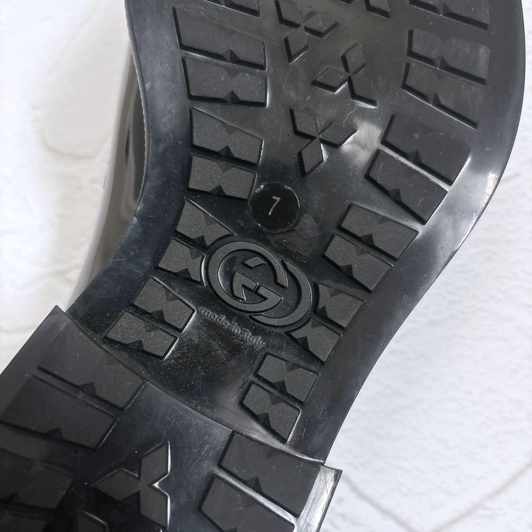 《美品》GUCCI ラバー ホースビット ローファー レインシューズ 黒 7