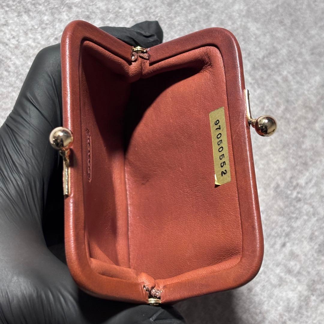 希少 美品 オールドコーチ がま口 コインケース グラブタンレザー