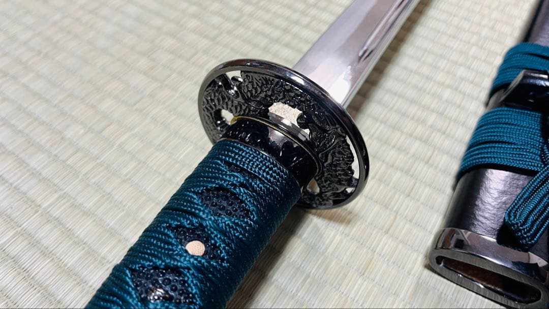 模造刀 陸奥守吉行拵え 龍目貫 龍透かし鍔 鐺付き 樋入り刀身