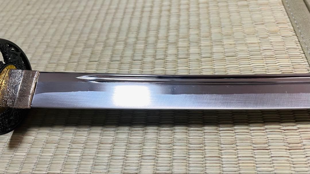 模造刀 陸奥守吉行拵え 龍目貫 龍透かし鍔 鐺付き 樋入り刀身