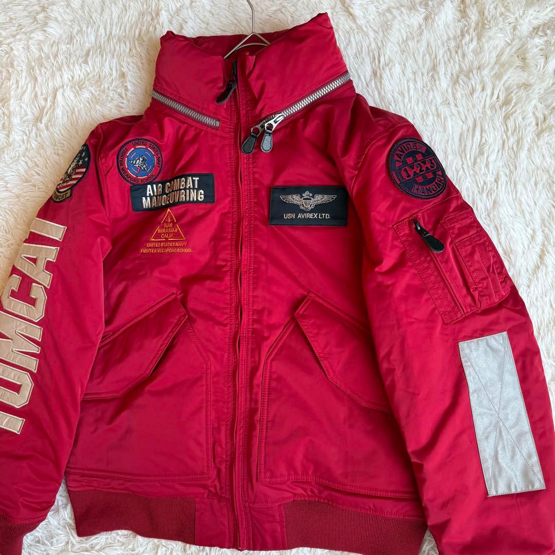 ✨美品✨ アヴィレックス トップガンフライトジャケット XL 赤 中綿