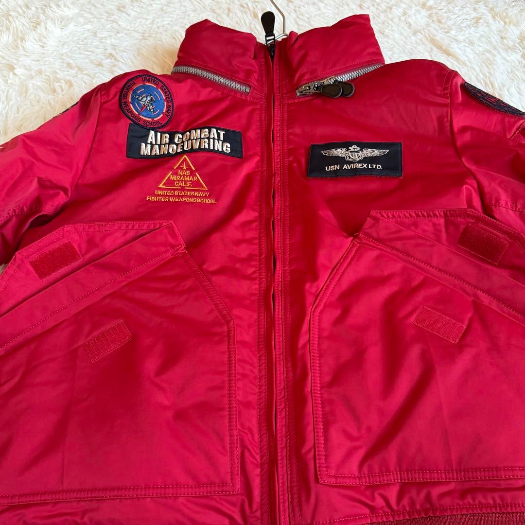 ✨美品✨ アヴィレックス トップガンフライトジャケット XL 赤 中綿