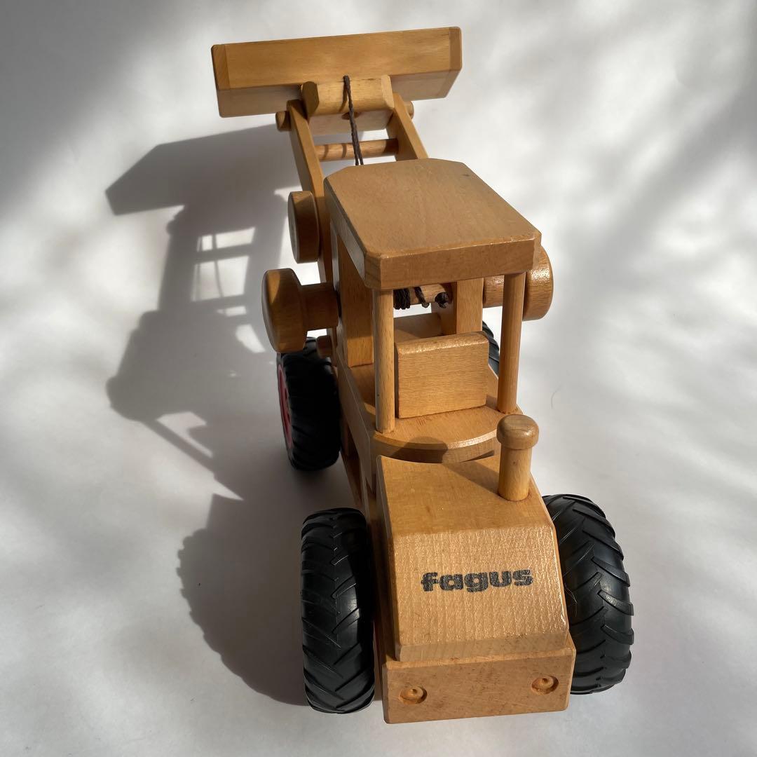 美品 ドイツfagus社のブナの木で作られた働く車ホイールローダー