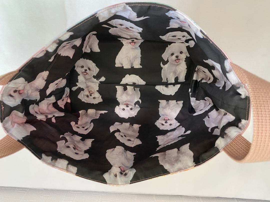 トイプードル♡カフェマット 布バスケット バッグインバッグ