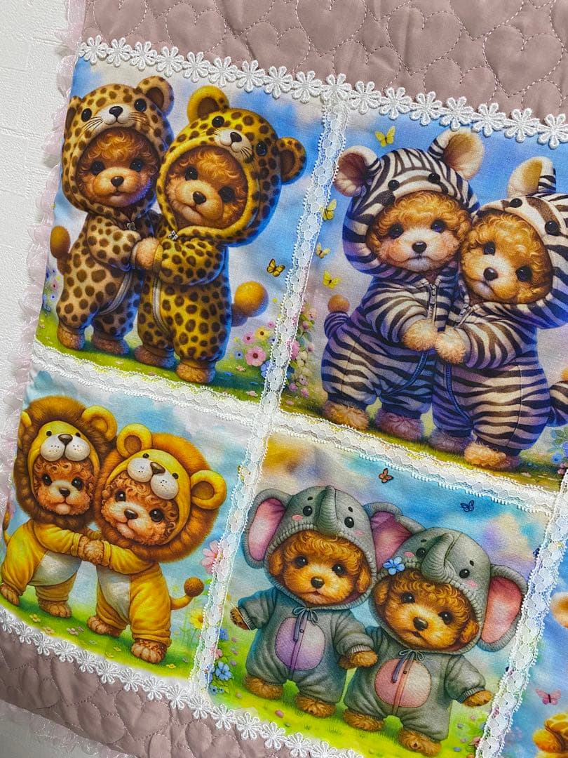 トイプードル♡カフェマット 布バスケット バッグインバッグ