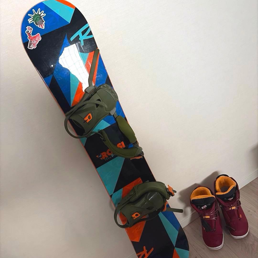 【美品】スノーボード　ROSSINOL ビンディング、スノボブーツ等４点セット ROSSIGNOL（ロシニョール） スノーボード 3点セット レディース 24-25