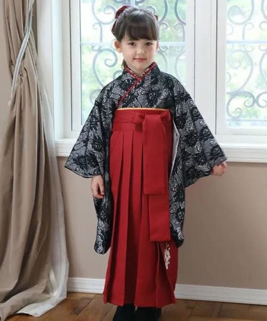 キャサリンコテージ 袴 120cm 紐付き補正タオル 髪飾り バレッタ 卒園