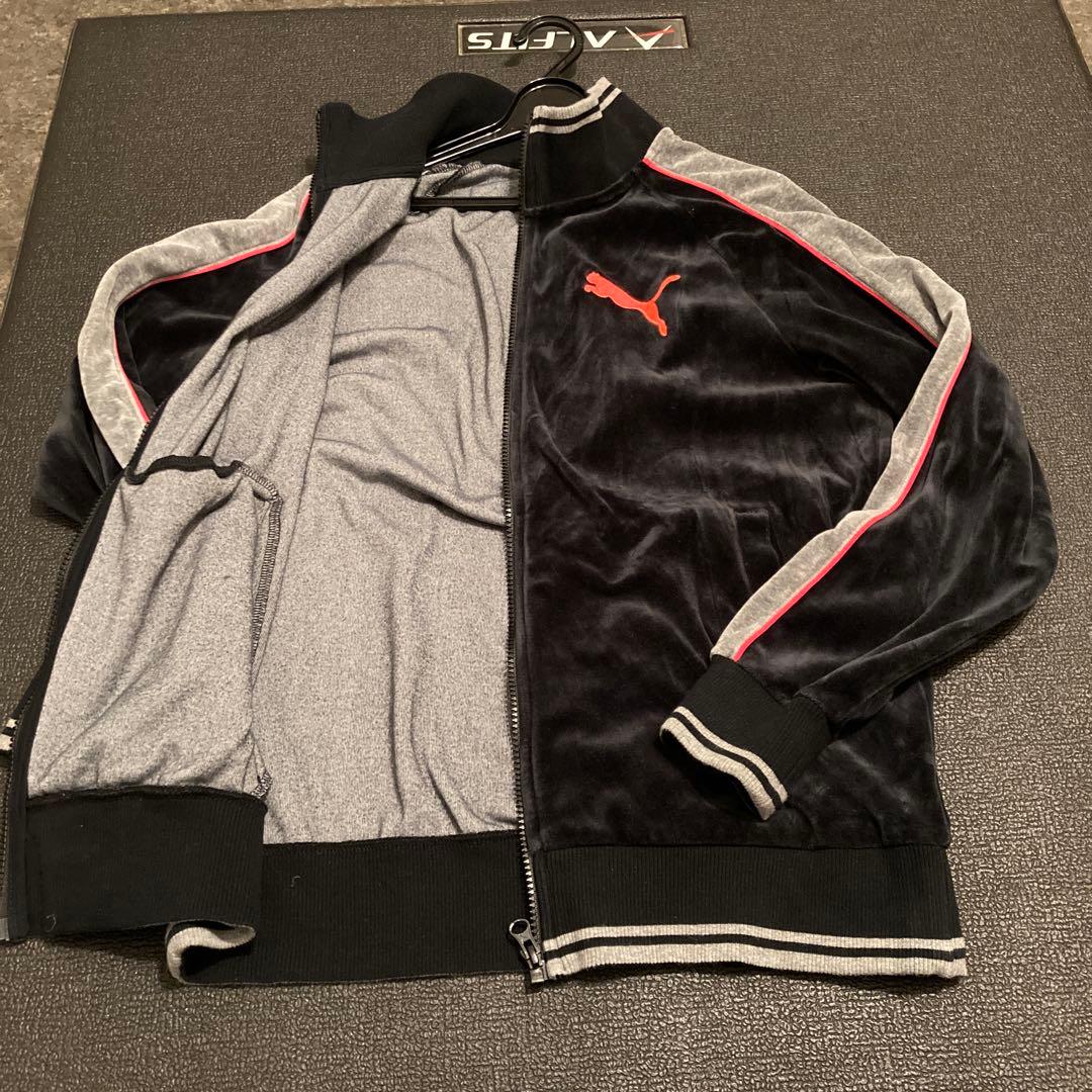 極美品 希少 PUMAベロア ジャージ セットアップ 上L 下LLサイズ 黒