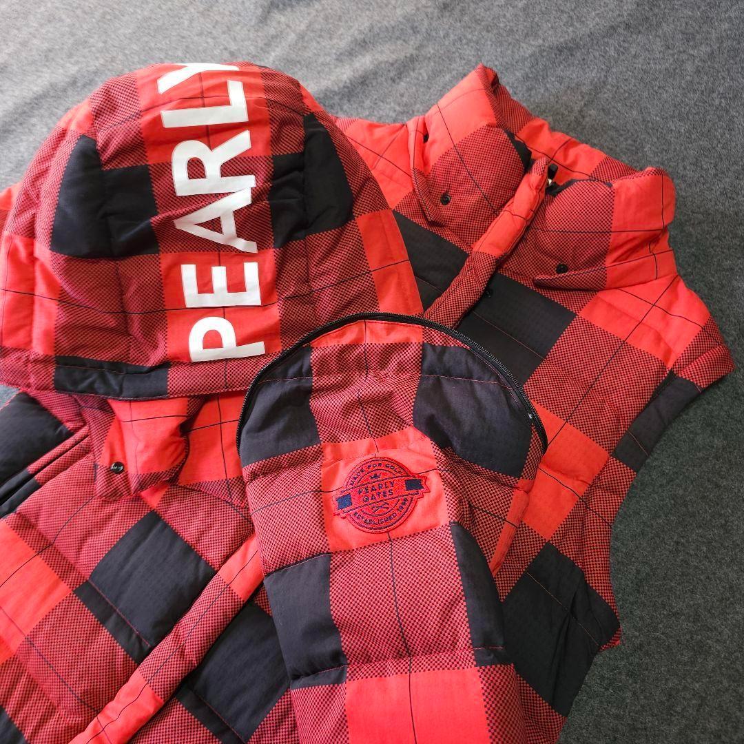 パーリーゲイツ】4WAY人気チェック柄×ビックロゴネーム 長袖ダウン