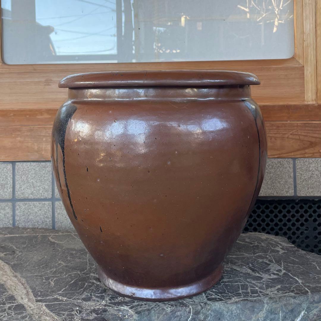 常滑焼 久松 陶器 壺 甕【昭和レトロ】山野草鉢 植木鉢 プランターカバー