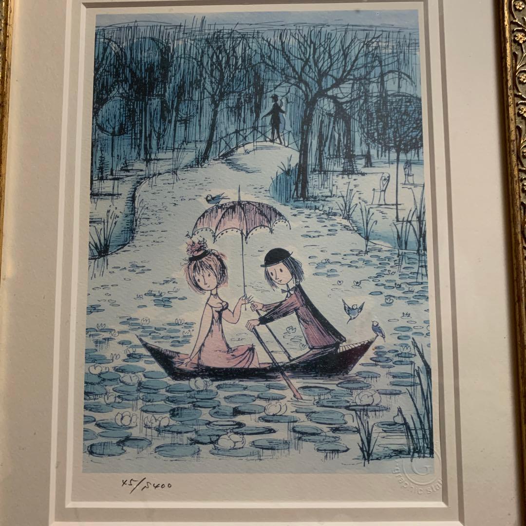 レイモン ・ペイネ リトグラフ 題名『恋の行方を邪魔するすいれん