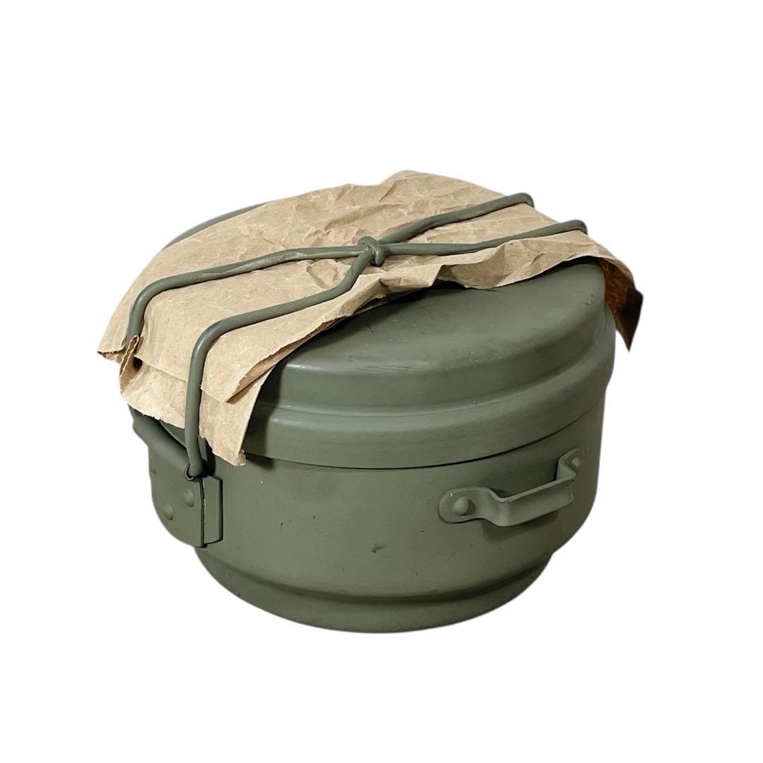 チェコ軍 初期型 アルミ クッカー メスキット 耳付き オリーブ 未使用 凹み 60's チェコ軍 アルミ クッカー メスキット 耳付き オリーブ (Dead