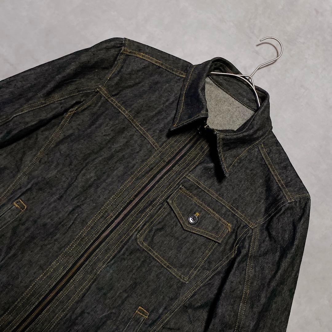 00s y2k A.S.M ファー付デニムジャケット 平成ギャル男 グランジ Mの