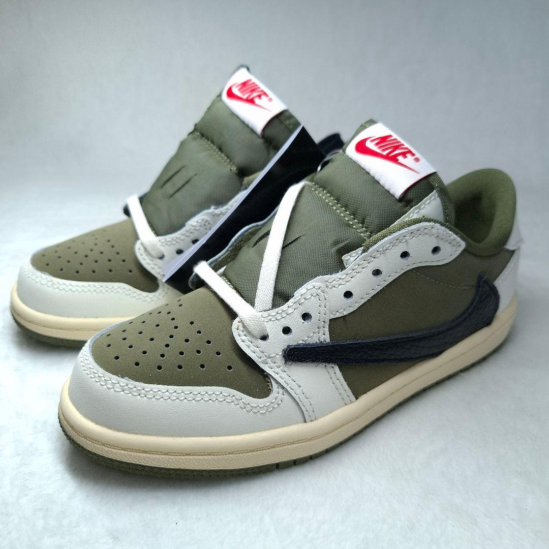 新品/黒タグ付】トラヴィス×JORDAN1 LOW リバースオリーブ 18.5