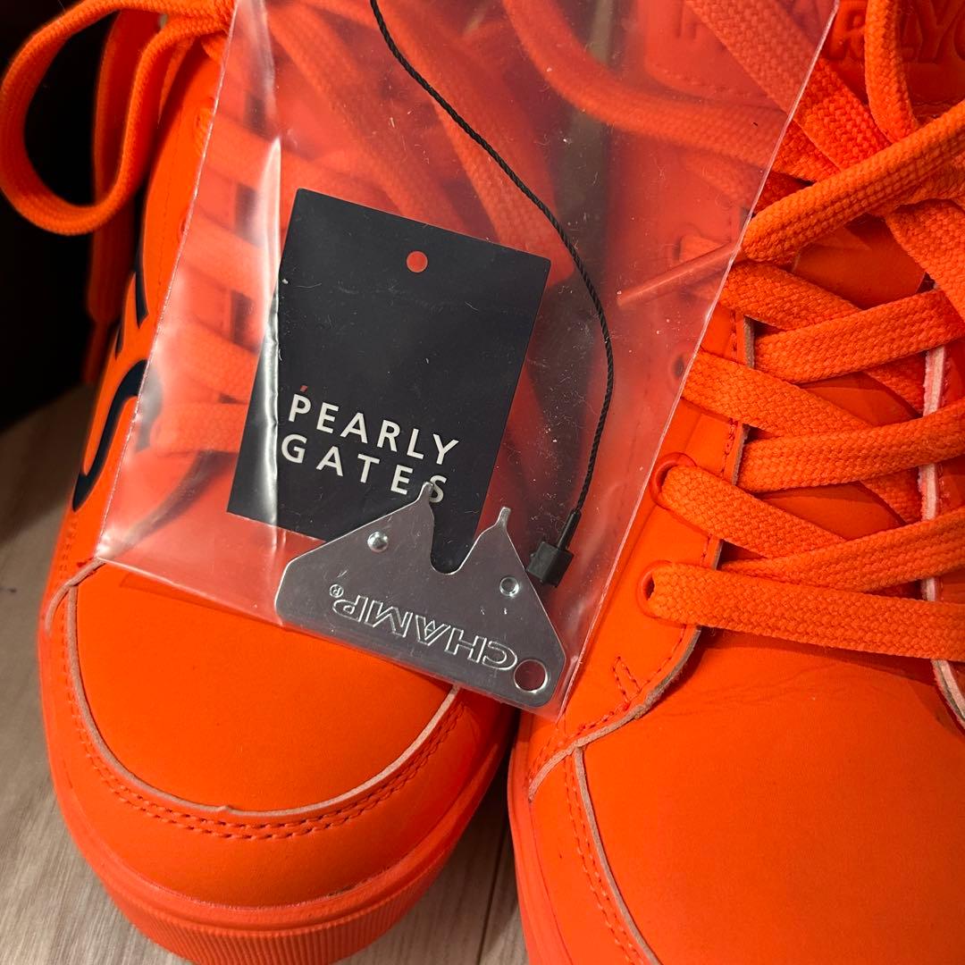 【超美品】パーリーゲイツ ゴルフシューズ ハイカット オレンジ 22.5cm