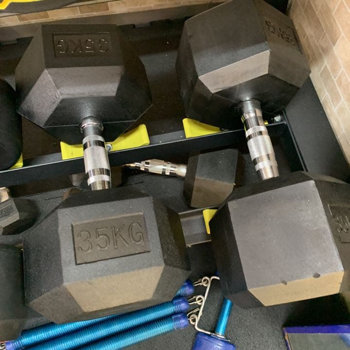 ラバーヘックス  ダンベル　42.5kg  2個