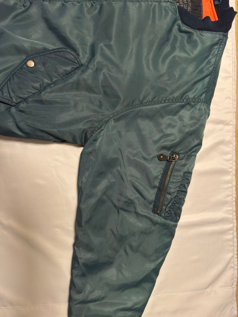 ユーロ古着 MA-1 FLYING TIGER ブルーグリーン Lサイズ