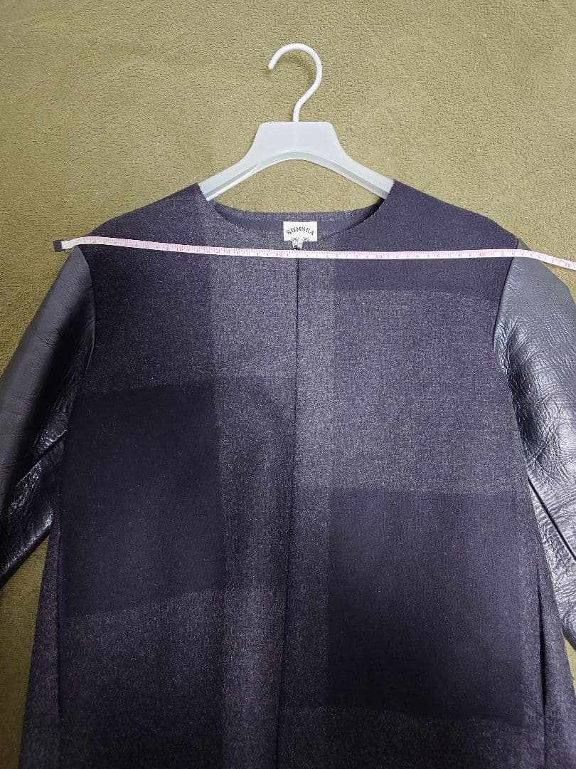 sunsea ブロックチェックメルトンレザージャケットの通販はau PAY