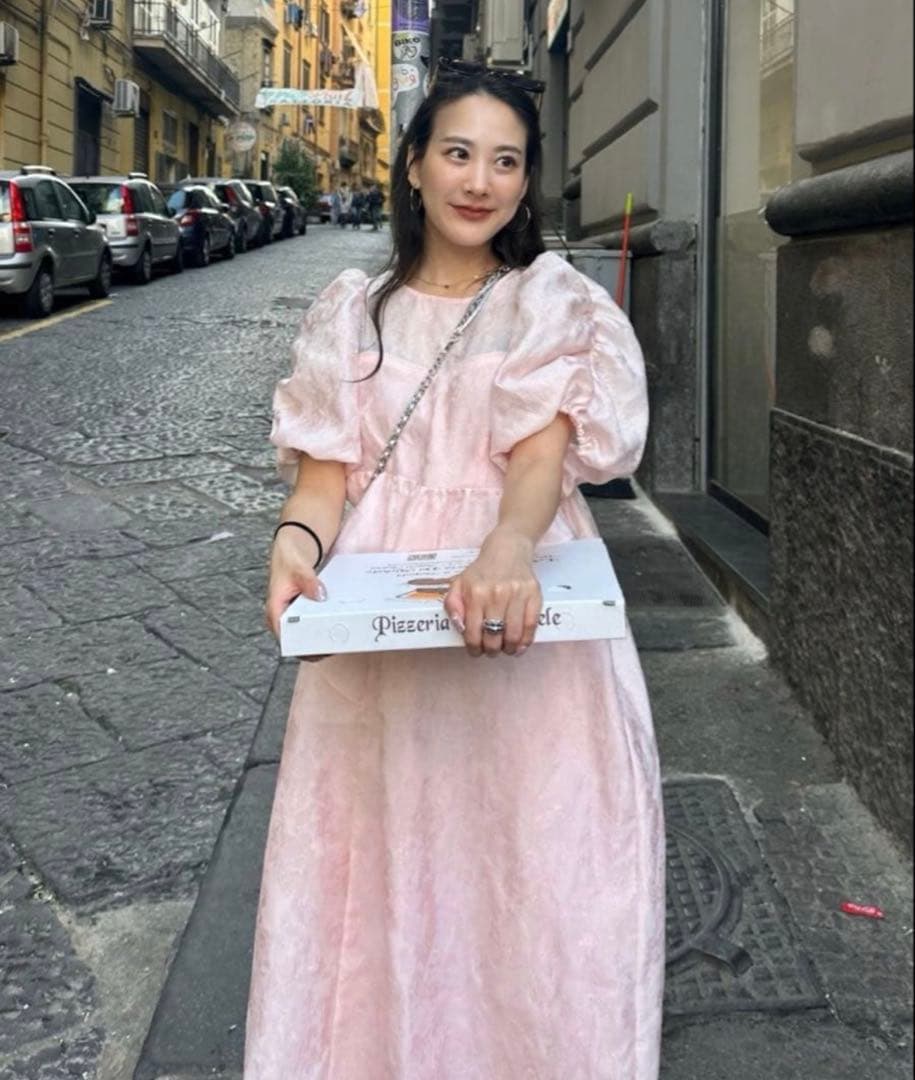 ANDRESD バブルスリーブジャガードドレス sサイズ ANDRESD ドレス バブルスリーブジャガードドレス / bubble sleeve